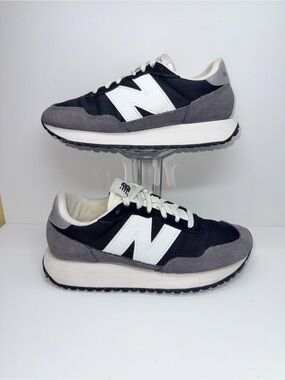 NEW BALANCE 237  Black & Gray Retro Runner Sneakers